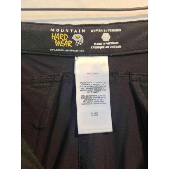 Mountain Hard Wear Womens Black Capri Climbing Pants Button Zipper Outdoor Sz 8 - Picture 3 of 13